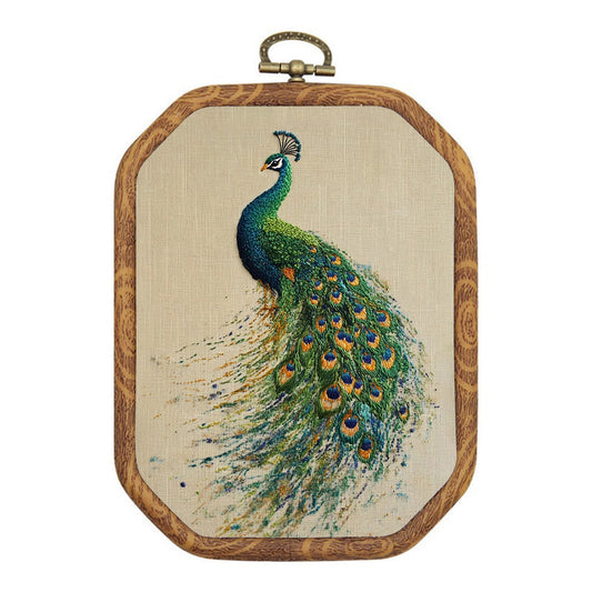 Rubbyoo Embroidery Kit-   Beautiful Tail Peacock 2