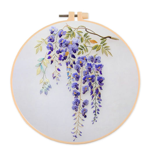 Rubbyoo Embroidery Kit-   Wisteria Flower