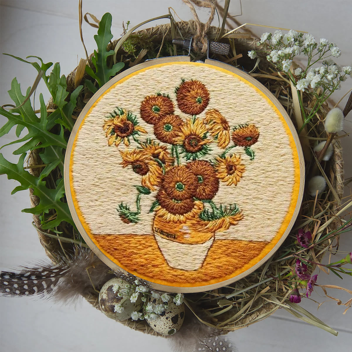 Rubbyoo Embroidery Kit- Van Gogh Sunflowers