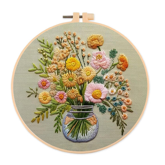 Rubbyoo Embroidery Kit-A Vase Of Flowers