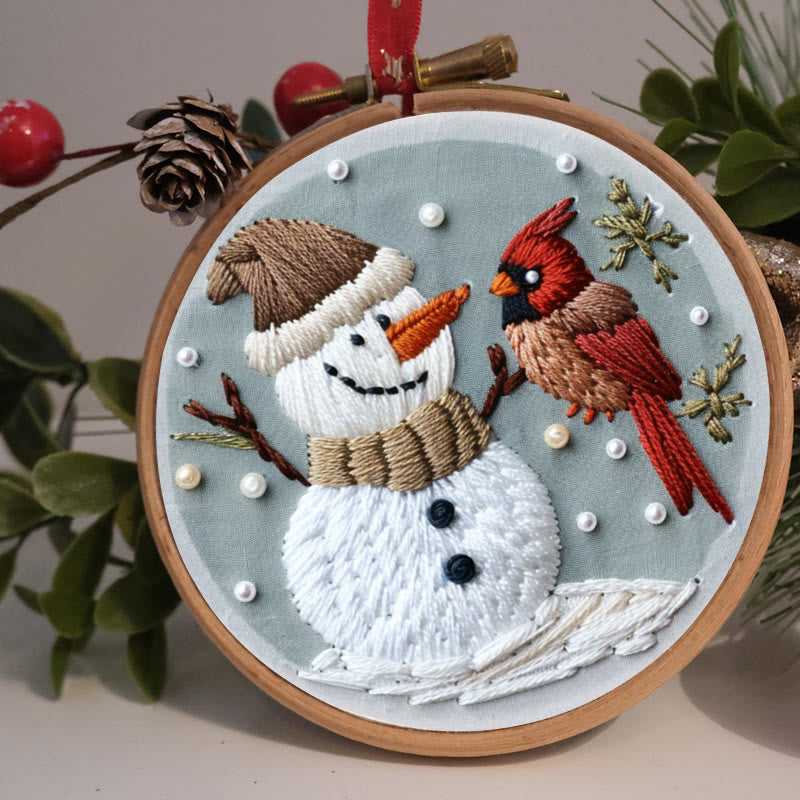 Rubbyoo Embroidery Kit-  Snowman With Bird 2