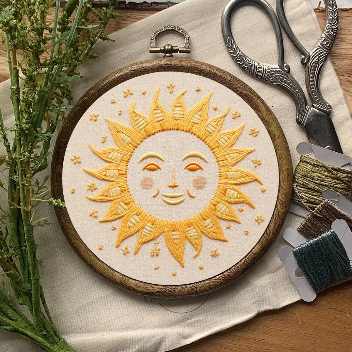 Rubbyoo Embroidery Kit- Smiling Sun