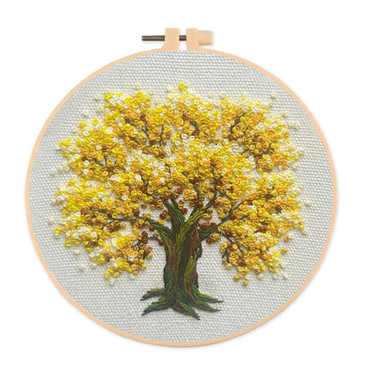 Rubbyoo Embroidery Kit-   Yellow Blooming Tree