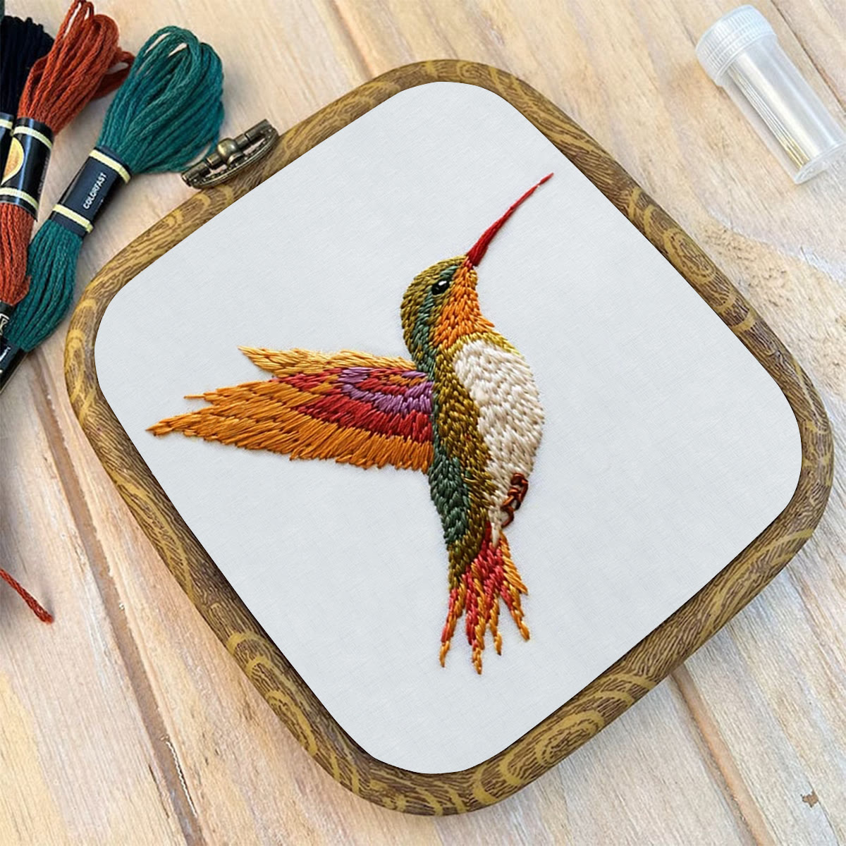Rubbyoo Embroidery Kit-Vibrant Hummingbird2