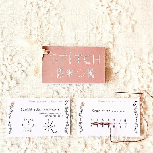 Rubbyoo Embroidery Stitch Book Kit - Basic Embroidery Stitches | Starter Learning Practice Set | Diy Needlepoint Crafts