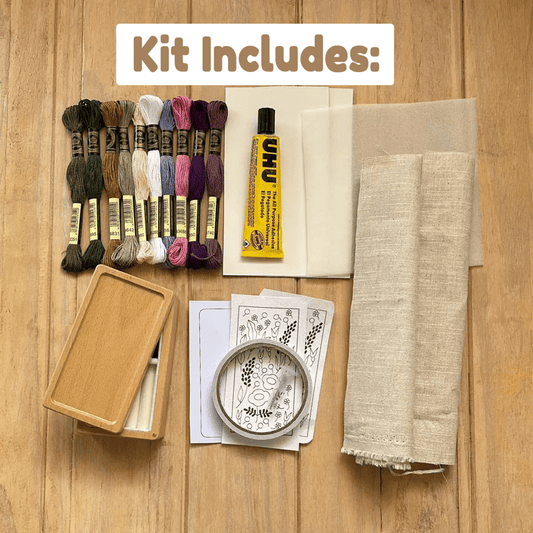 Wooden Jewelry Box - Flower Embroidery Kit For Beginners| DIY Needle Art Kit