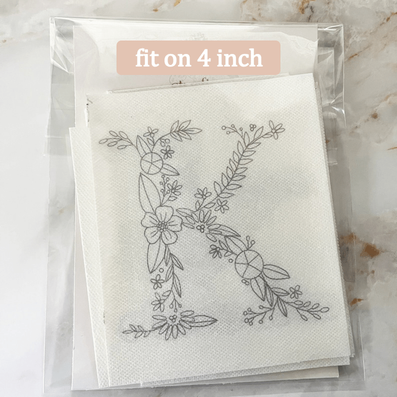 Floral Letter Stick And Stitch Embroidery Patterns