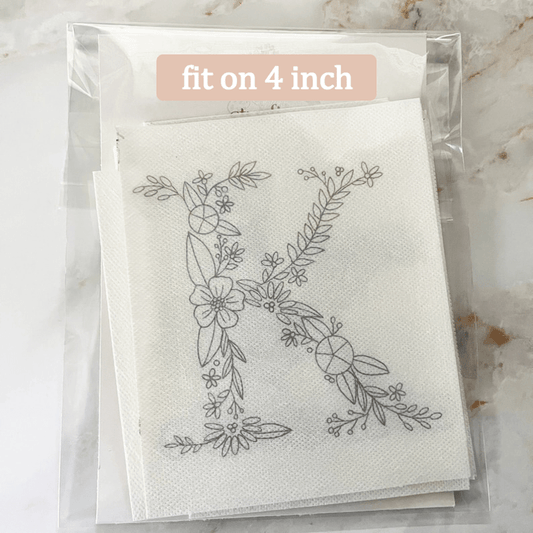 Floral Letter Stick And Stitch Embroidery Patterns