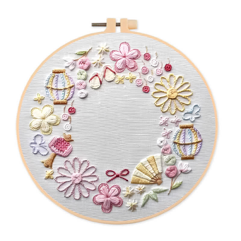 Rubbyoo Embroidery Kit - Pink Fantasy Flower World | Beginner Friendly Embroidery