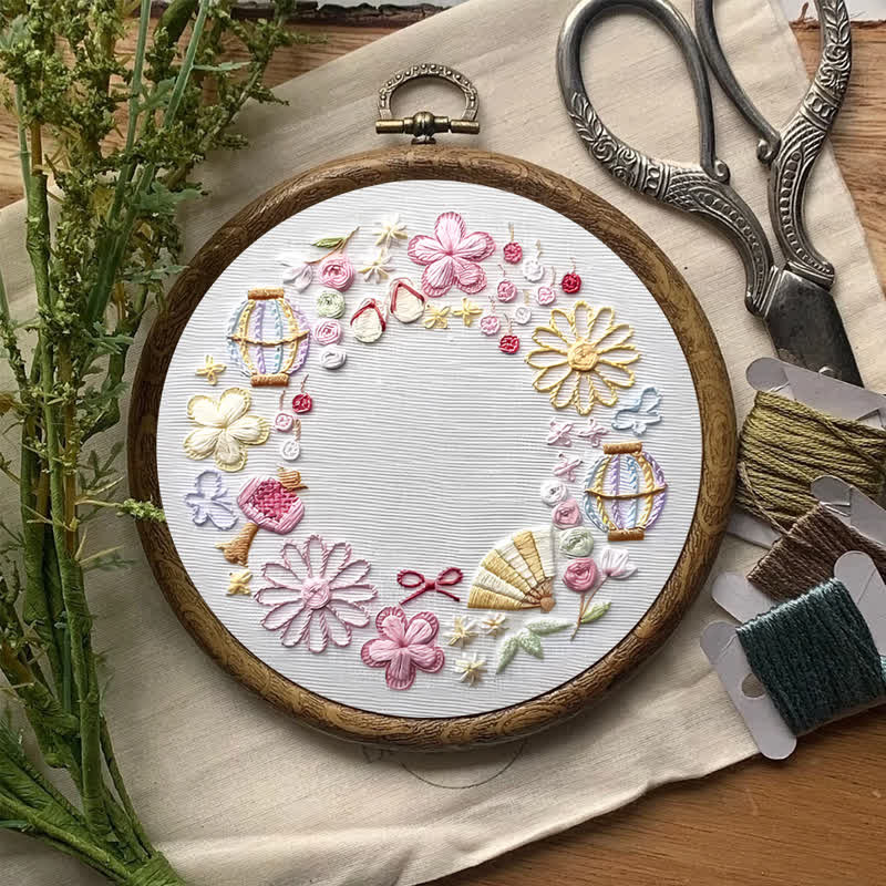 Rubbyoo Embroidery Kit - Pink Fantasy Flower World | Beginner Friendly Embroidery