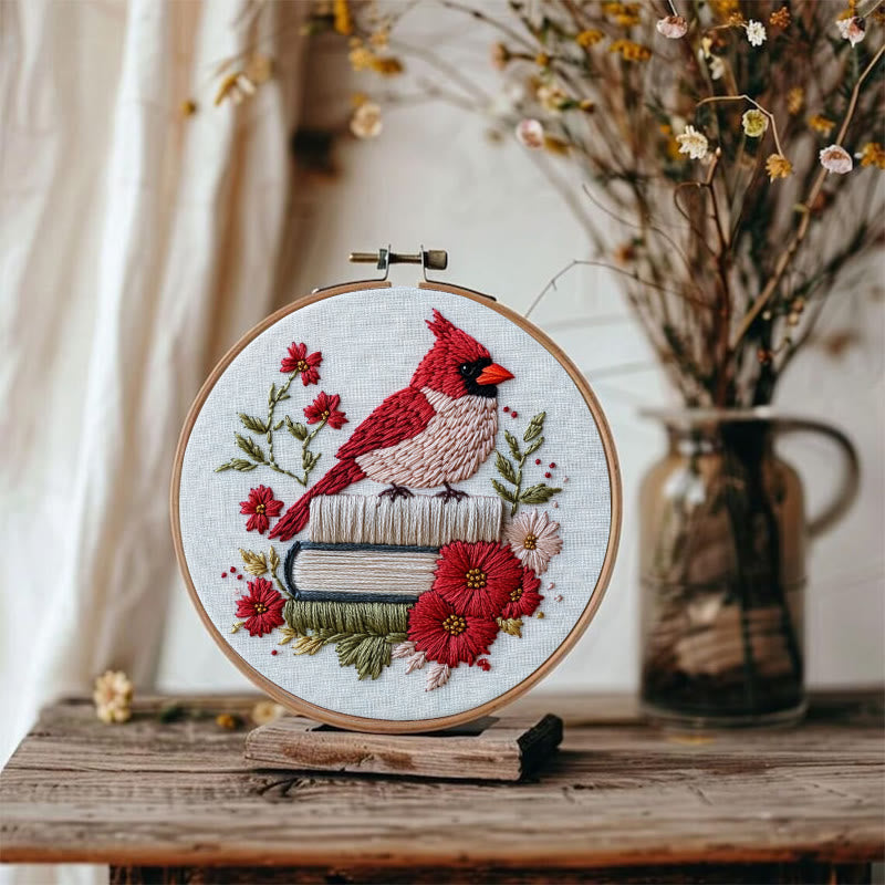 Rubbyoo Embroidery Kit - Birdsong in Bloom | Cozy Crafts Easy Embroidery Kit for Beginners