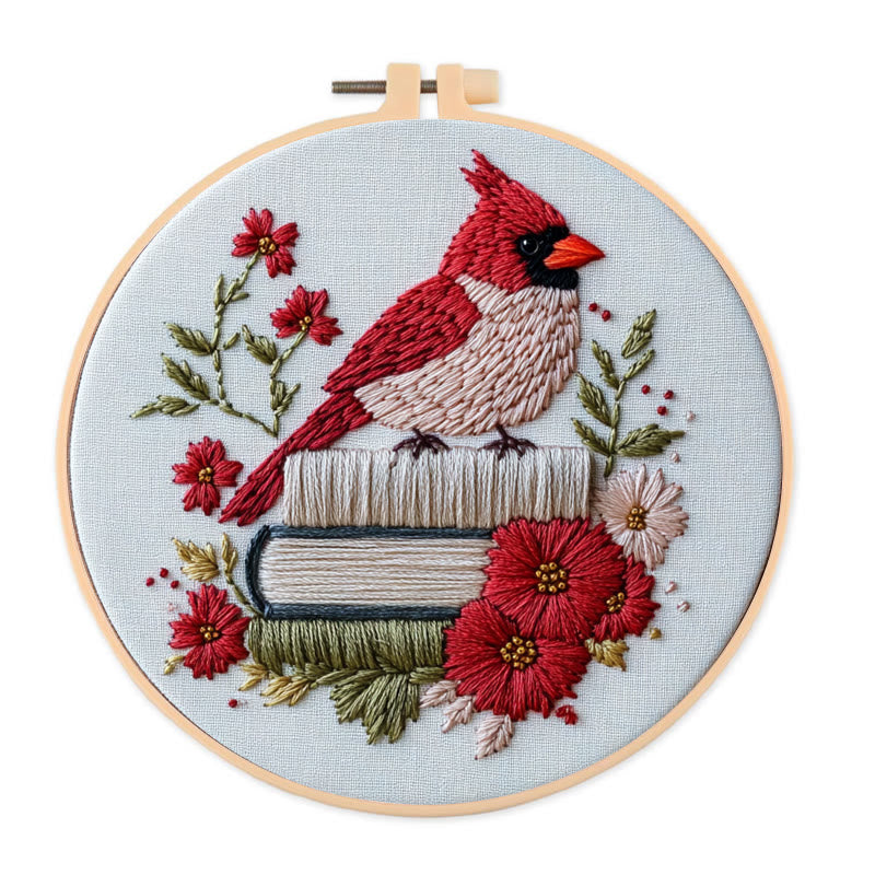 Rubbyoo Embroidery Kit - Birdsong in Bloom | Cozy Crafts Easy Embroidery Kit for Beginners
