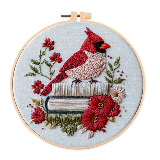 Rubbyoo Embroidery Kit - Birdsong in Bloom | Cozy Crafts Easy Embroidery Kit for Beginners