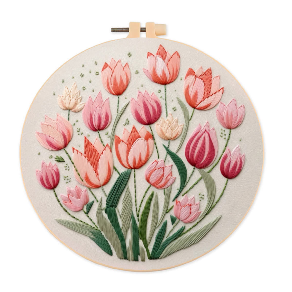 Rubbyoo Embroidery Kit - Tulips Garden Art |  Diy Stitch Crafts
