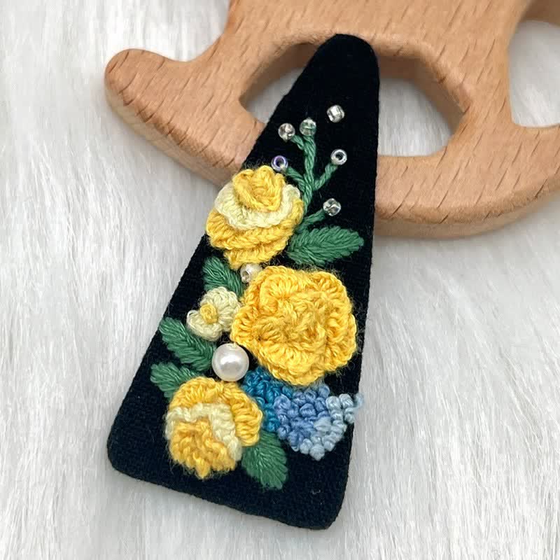 Embroidered hair clip DIY handmade material bag hair accessory headpiece
