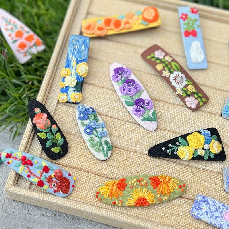 Embroidered hair clip DIY handmade material bag hair accessory headpiece