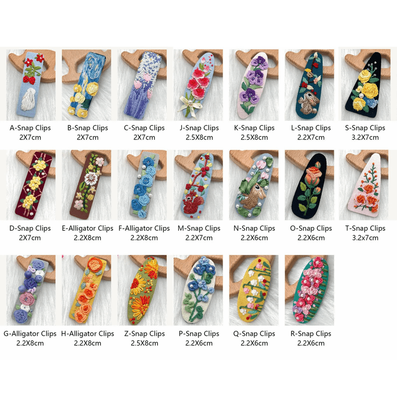 Embroidered hair clip DIY handmade material bag hair accessory headpiece
