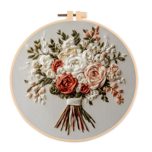 Rubbyoo Embroidery Kit - Romantic Bouquet | Diy Craft Gift