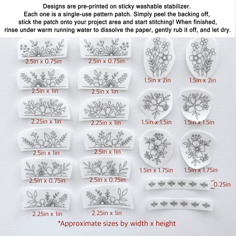 Floral Stick And Stitch Embroidery Patterns | Embroidery For Clothes
