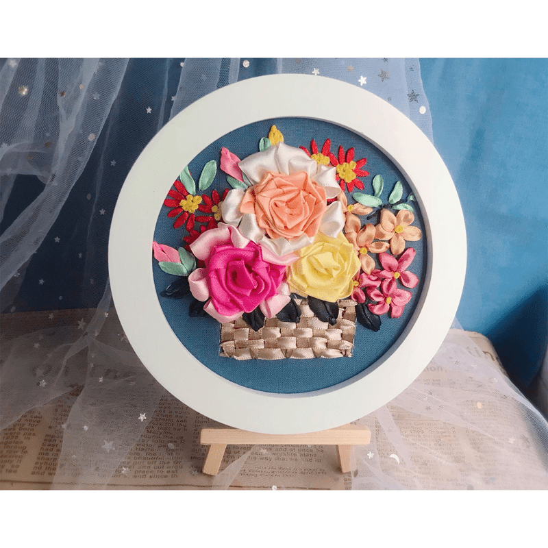 Black/White Embroidery Frame,Cross Stitch Embroidery Display Frame, Punch Needle Frame, Display for Finished Embroidery Hoop Art