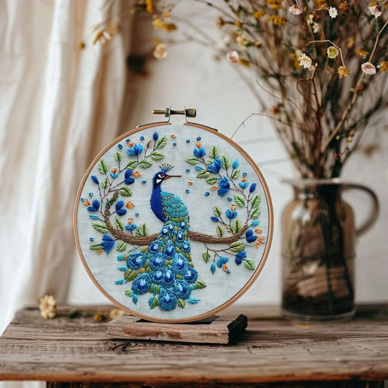 Rubbyoo Embroidery Kit - Stunning Peacock | Diy Handmake Needle Crafts