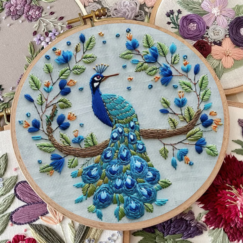 Rubbyoo Embroidery Kit - Stunning Peacock | Diy Handmake Needle Crafts