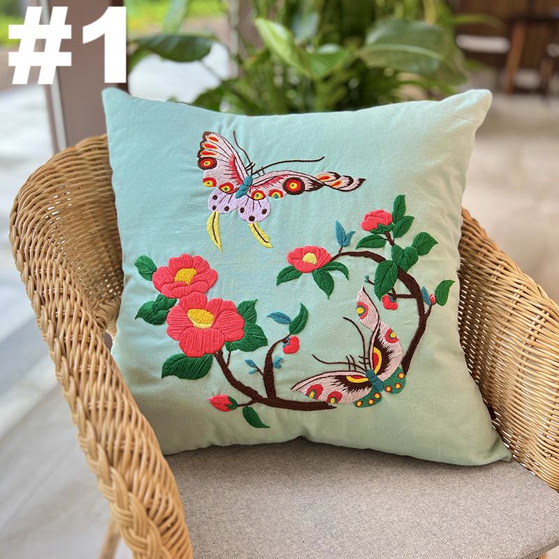 Embroidered  Pillow Case Kits  | Diy Needlepoint Home Deco | Vintage Handmake Crafts