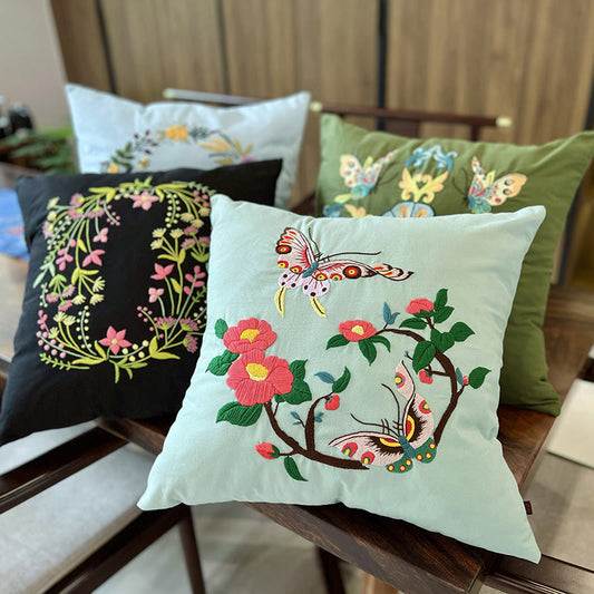 Embroidered  Pillow Case Kits  | Diy Needlepoint Home Deco | Vintage Handmake Crafts