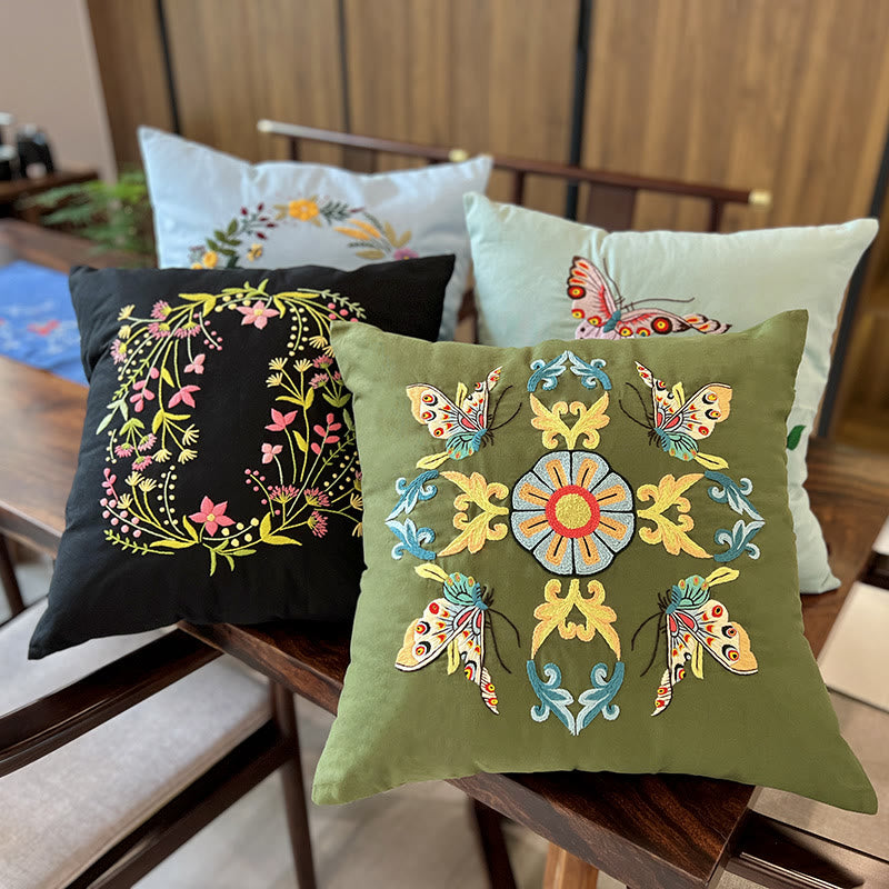 Embroidered  Pillow Case Kits  | Diy Needlepoint Home Deco | Vintage Handmake Crafts