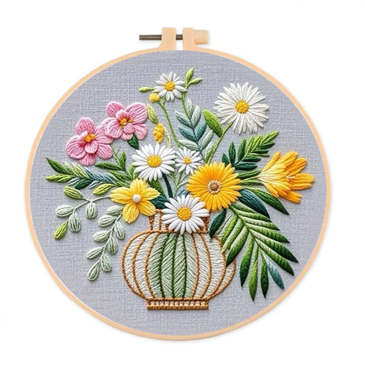 Rubbyoo Embroidery Kit -  Bloomming Flower | Colorful Home Decoration