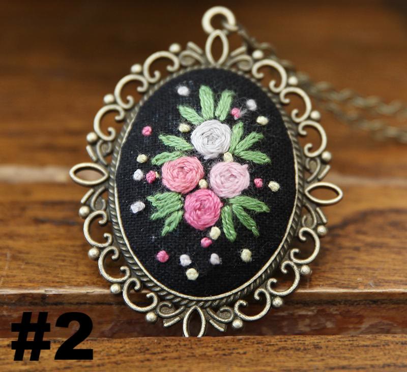 Embroidery Necklace Kits | Diy Sewing Pendants  | Suitable For Mother Day Gift