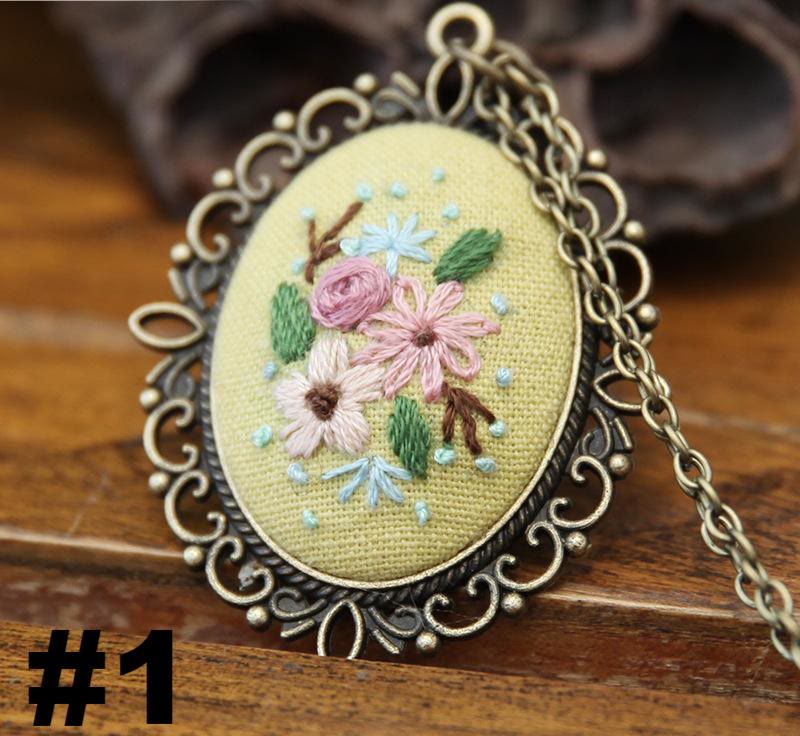 Embroidery Necklace Kits | Diy Sewing Pendants  | Suitable For Mother Day Gift