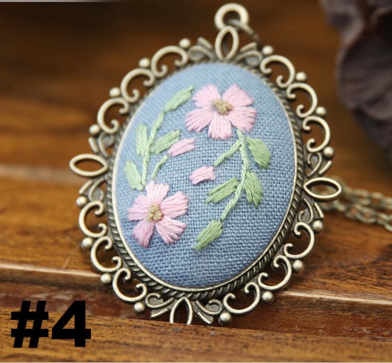 Embroidery Necklace Kits | Diy Sewing Pendants  | Suitable For Mother Day Gift