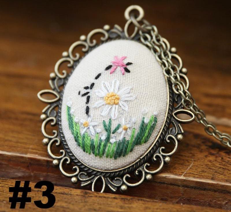 Embroidery Necklace Kits | Diy Sewing Pendants  | Suitable For Mother Day Gift