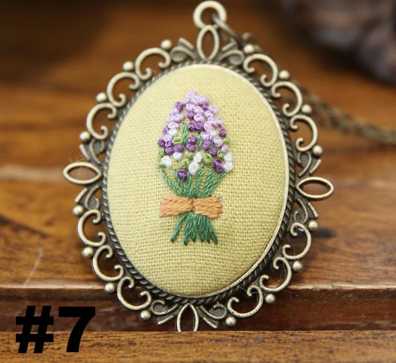 Embroidery Necklace Kits | Diy Sewing Pendants  | Suitable For Mother Day Gift