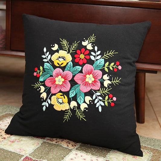 Embroidered Pillow Case Kits  | Stitching Bedroom  Home Decoration | Diy Handmake Floral Crafts