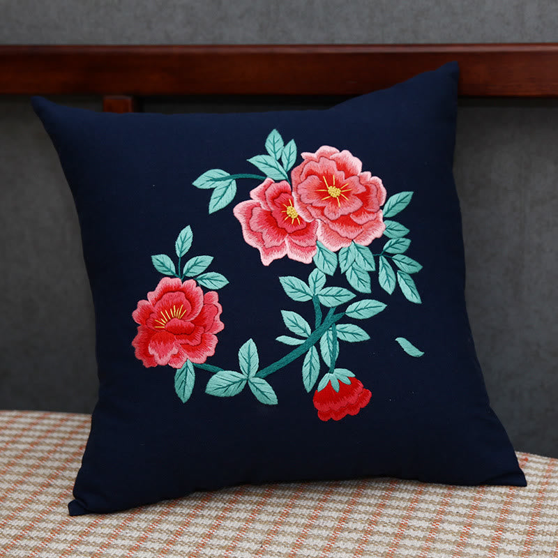Embroidered Pillow Case Kits  | Stitching Bedroom  Home Decoration | Diy Handmake Floral Crafts