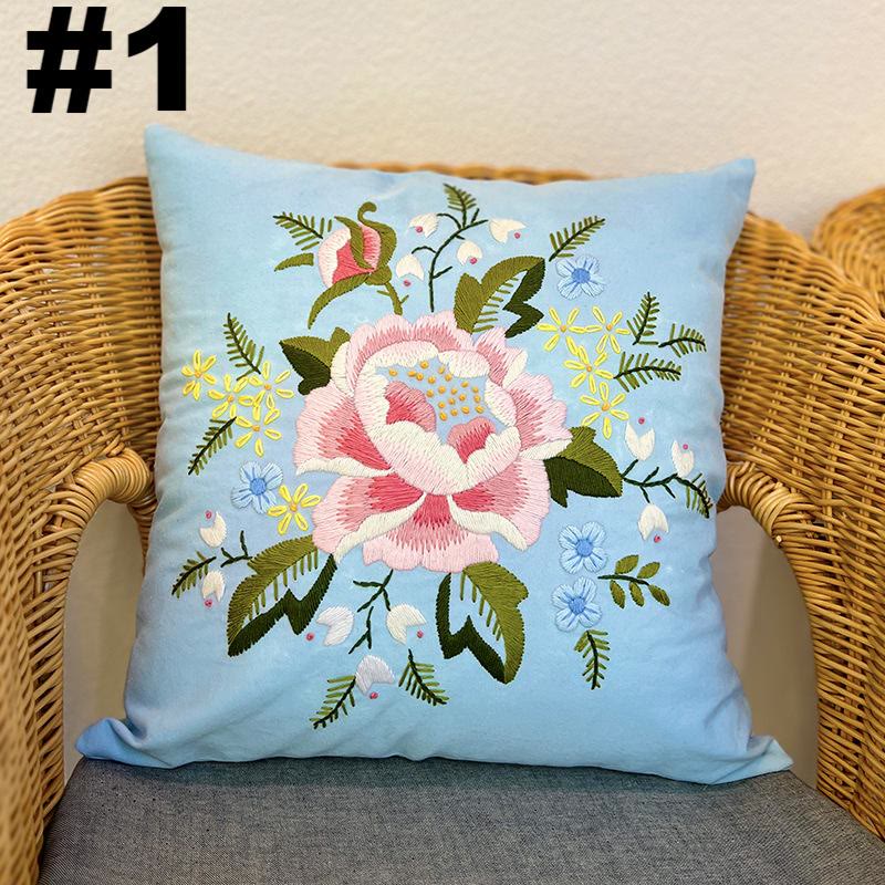 Embroidered Pillow Case Kits  | Wedding Living Room Gift | Diy Sewing Cushion Cover