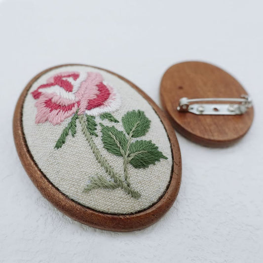 Embroidery Wooden Brooch | Oval And Round Brooch | Blank Safety Brooch Holder