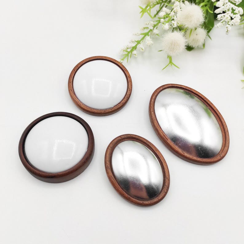Embroidery Wooden Brooch | Oval And Round Brooch | Blank Safety Brooch Holder