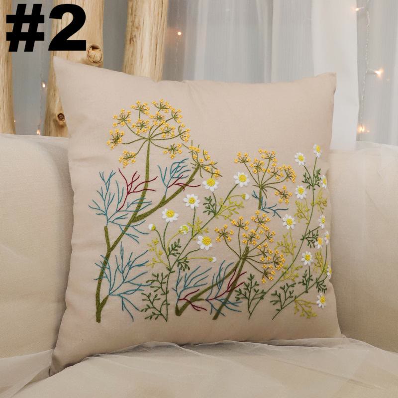 Embroidered  Pillow Case Kits  | Diy Craft Enthusiasts Gift |  Beautiful Floral Needlecrafts