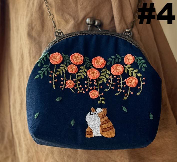 Embroidery Kiss Lock Bag Kit | Diy Stylish Coin Purse | Perfect for beginners