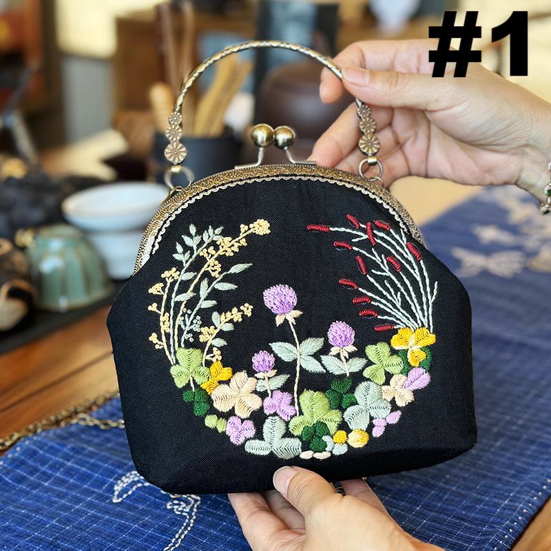 Embroidery Kiss Lock Bag Kit | Diy Stylish Coin Purse | Perfect for beginners
