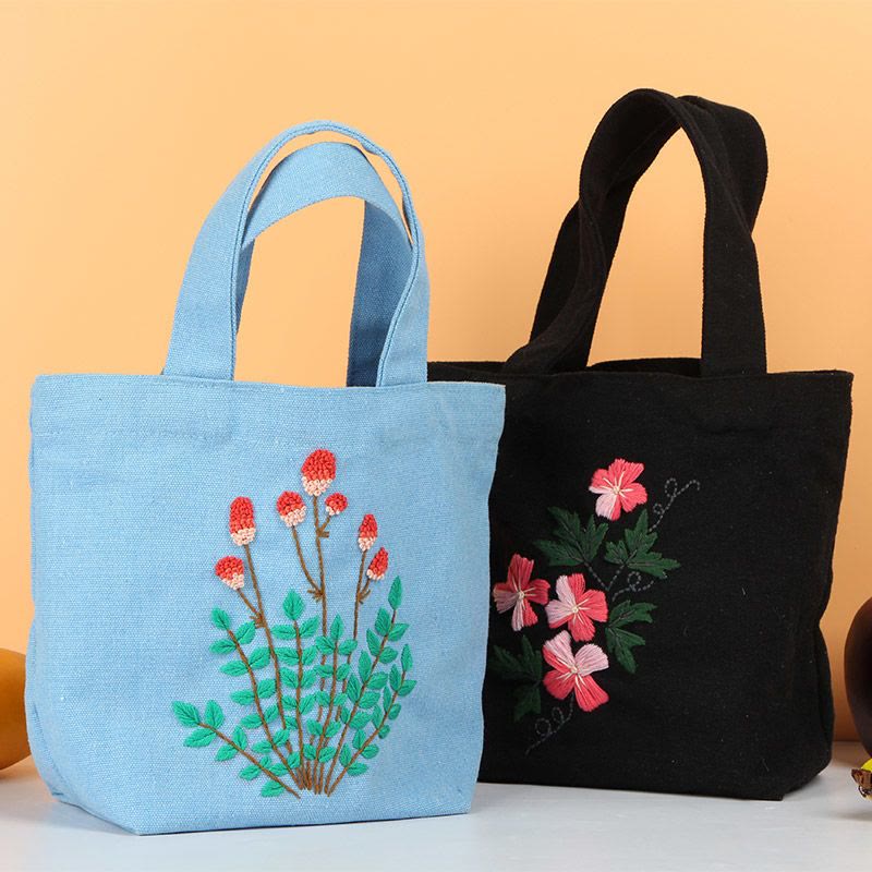 Handmade Canvas Bag Kit | Diy Carrying Bag  | Beginner Needlework