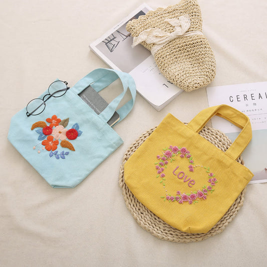 Handmade Canvas Bag Kit | Diy Carrying Bag  | Beginner Needlework