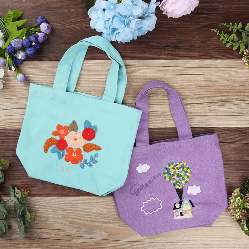 Handmade Canvas Bag Kit | Diy Carrying Bag  | Beginner Needlework
