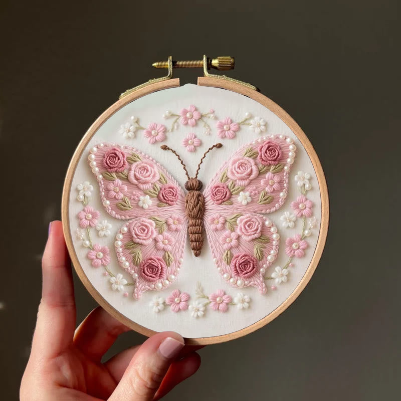 Rubbyoo Embroidery Kit - Stunning Rose Butterfly | Beautiful Handmade Gifts
