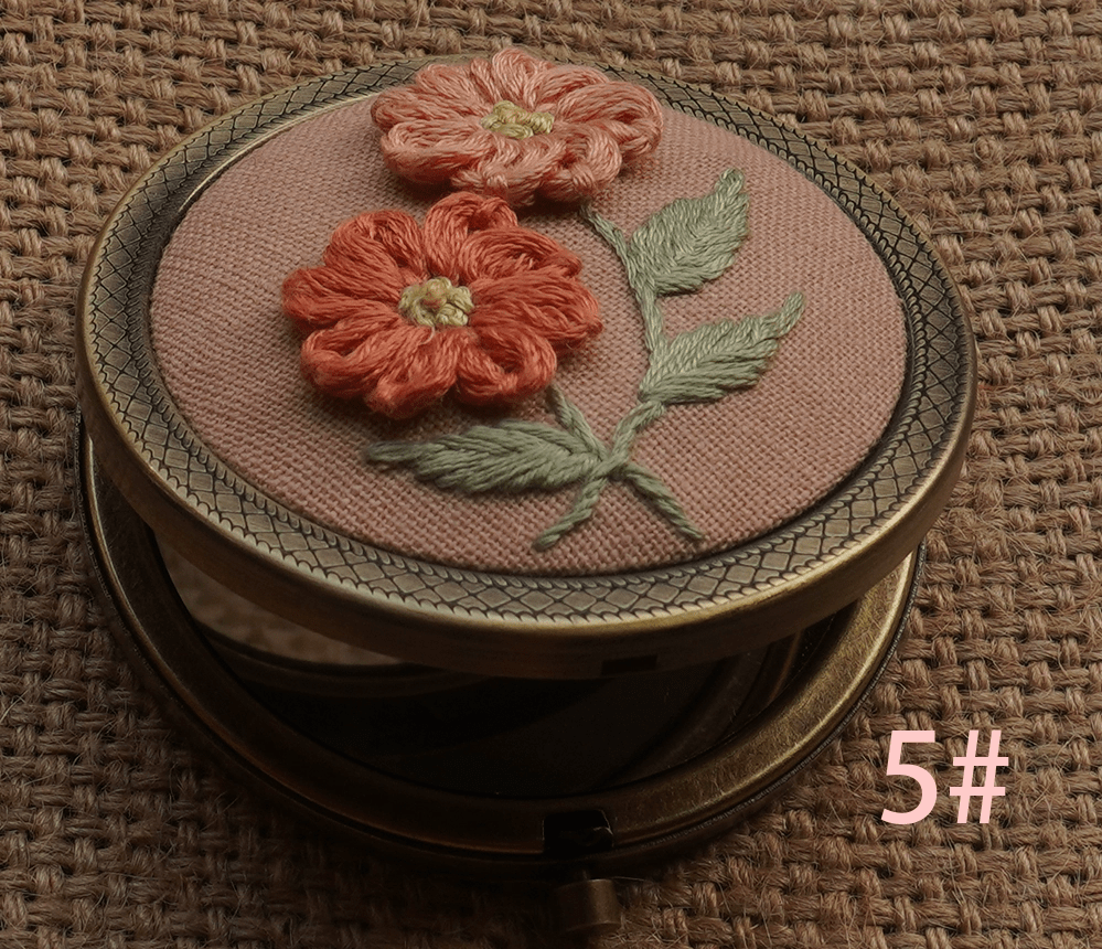 Embroidery Foldable Mirror Kit  | Portable Makeup Mirror |  Unique Handmade Craft