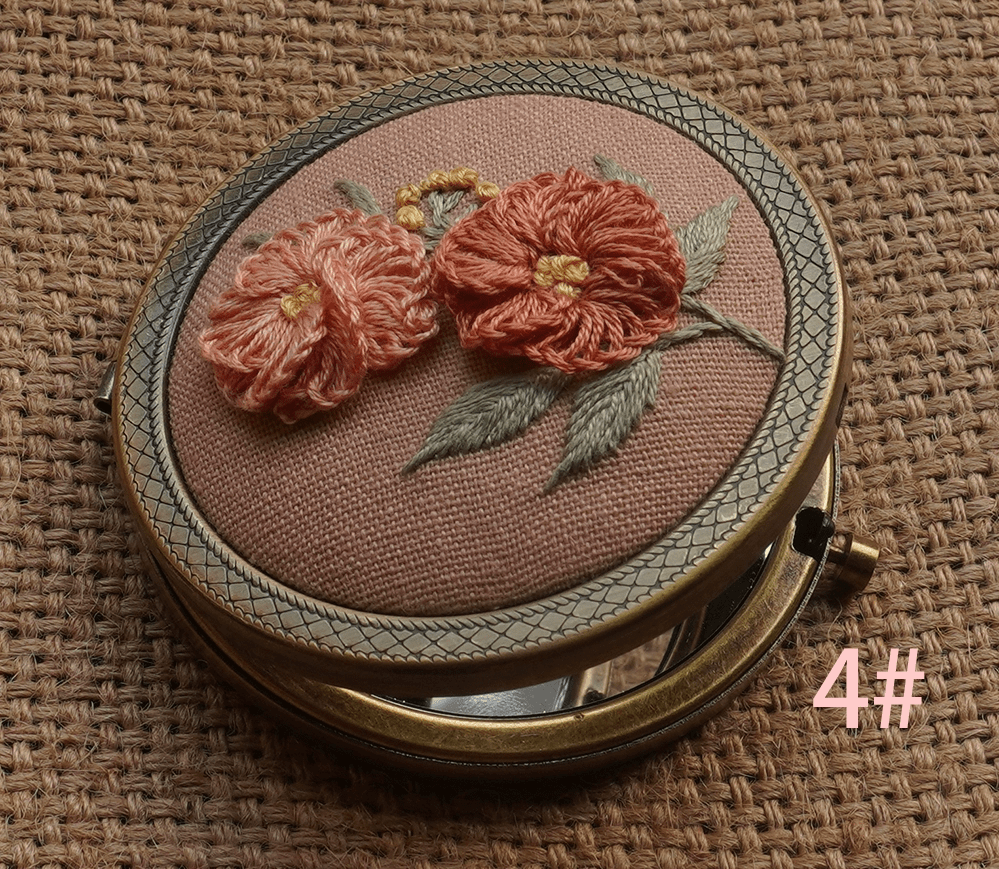 Embroidery Foldable Mirror Kit  | Portable Makeup Mirror |  Unique Handmade Craft