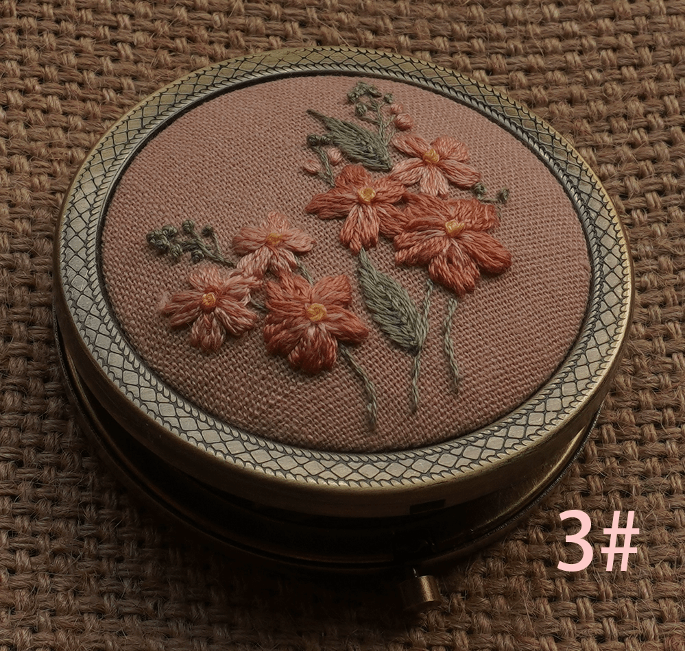 Embroidery Foldable Mirror Kit  | Portable Makeup Mirror |  Unique Handmade Craft